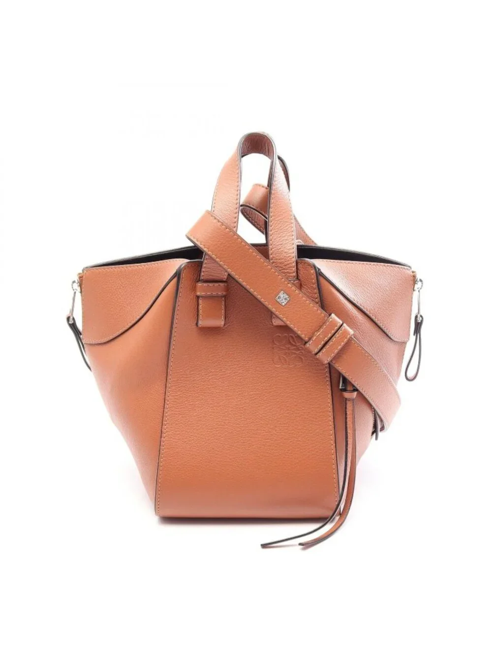Loewe Handbag Hammock Bag Compact 2-Way Brown Leather